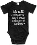 My Aunt Feels Guilty Baby Climbing Short Sleeve Onesie 18-24 Months - Black - 0-6 Months