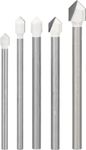 Bosch Professional 5-Piece CYL-9 Ceramic Tile Drill Bit Set (for Tiles, Porcelain and Ceramics, Accessories for Drills), silver, 4mm/5mm/6mm/8mm/10mm, 2608587169