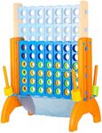 Ayeboovi Giant 4-in-A-Row, Jumbo Connect Game with Adjustable Height, Yard Game for Kids and Adults, 4-to-Score Family Game with Mesh Pocket