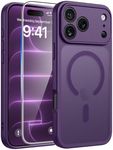 FNTCASE for iPhone 17 Pro Case, Fit for Magsafe, Screen Protector, Purple