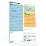 Daily Planner Pad – Undated To Do List - A5 Desk Pad with 52 sheets 100gsm paper – Productivity Organiser with Schedule, Priority List, Meal Planner and Notes for work or home