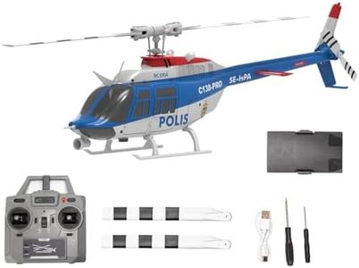 C138 PRO Remote Control Helicopter with One-Touch Inverted Flight, 2.4G 6CH 206 Flybarless RC Helicopter for Adult, Gyro Altitude Hold & Positioning & 3D Stunt