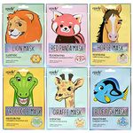 Epielle Character Sheet Masks | Animal Spa Mask Korean Beauty Mask -For All Skin Types, Kids Face mask, Birthday Party Gift for kids, Girls Night, Spa Day, Spa Night (6 pack)