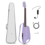 Enya Acoustic-Electric Guitars Carbon Fiber Travel Guitar 38 Inch NEXG SE Smart Guitarra for Adults with 30W Wireless Speaker, Thickened Gigbag, Wireless Headset Mic, Charging Cable(Purple)