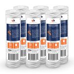 Aquaboon String Wound Sediment Filter 10x2.5 | 1 Micron Water Filter for Well Water | Universal Whole House Water Filter Cartridge Replacement Compatible with AP110, WFPFC4002, SWC-25-1001, 6-Pack