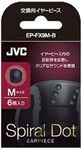 JVC Kenwood JVC EP-FX9M-B Spiral Dot Replacement Eartips 6 Pack Medium Black