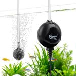 hygger Quiet Mini Air Pump for Aquarium 1.5 Watt Oxygen Fish Air Pump for 1-15 Gallon Fish Tank with Accessories Hg- 811 (Black)