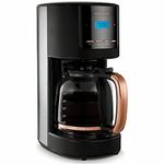 Morphy Richards Accents Pour Over Filter Coffee Maker, Programmable Timer, Digital Display, Reusable Filter, Glass Carafe & Keep Warm Hot Plate, 1.8L, Rose Gold, 162030