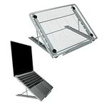kwmobile Adjustable Stand for Laptop PC/Portable Monitor/Tablet Stand - 6 Height Settings - Super Lightweight - Secure Anti-Slip Support - Silver