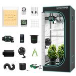 MARS HYDRO 2x2 Grow Tent Kit, TS600 LED Grow Light Full Spectrum Indoor Grow Tent Complete System, 24"x24"x55" Hydroponics Tent 1680D Canvas with 4 inch 205 CFM Inline Fan and 6 inch Clip Fan