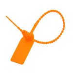 AOMGD 100 Pcs Fire Extinguisher Tags,Security Retail Anti-Theft Self-Locking Shoe Tag,Anti-Tamper Disposable Plastic Seals 250mm Length (Orange )