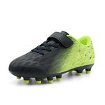 firelli Kids Athletic Soccer Cleats Boys Girls Outdoor Football Shoes (4,Lime,CA)