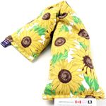 Handmade in Canada: HARTI 20"x5" Double-Layered Cotton Microwave Heating Pad for Pain Relief Reusable Oats Bean Bag Weighted Moist Heat for Neck, Shoulder, Cramps, Back Warm Compress. Sunflowers Pattern