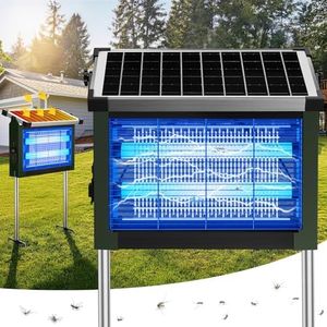 Solar Bug Zapper Outdoor, 4500V Solar Mosquito Zapper for Outdoor & Indoor, 1/2 Acre Coverage Cordless Rechargeable Electric Fly Zapper, IPX5 Waterproof Mosquito Traps for Backyard, Patio, Camping
