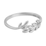 ZAVYA 925 Sterling Silver Leafy Beauty Rhodium Plated Women's Leaf Ring | Gift for Women and Girls | With Certificate of Authenticity and 925 Hallmark