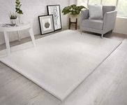 viceroy bedding NATURAL FAUX RABBIT FUR Rug Ultra Soft Plush Extra Large Animal Rugs Living Room Wool Shaggy Fluffy 26mm Thick Pile Height Modern Area Rugs - (White, 120cm x 170cm (4ft x 6ft))