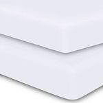 MOONQUEEN Fitted Sheet, 2 Pack, Queen, White