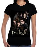 Wild Star Hearts Twilight Womens Capsleeve Tshirt, Black Gothic T-Shirt with Occult Dark Fantasy Art, Movie Poster Tee