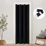 SHINELAND Divider Cover for Front Door Screen,Privacy Thermal Insulation Soundproofing Black Out Curtains for Bedroom Doorway Tapestry Closet Bathroom Patio Sliding Glass Doors,80 Inches Long