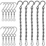 SENHAI 10 Pcs Swivel Hooks Clips for Wind Spinners Wind Chimes, 5 Pcs Hanging Chains for Bird Feeders Billboard Chalkboard Planter (9.5 inch), S Hook for Crystal Twisters Party Supply