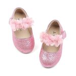 THEE BRON Toddler Shoes Ballet Shoes for Girls Wedding Party Dress Flats(CA-AF370 Toddler,Pink 5M)