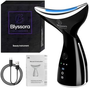 Blyssora, Appareil Anti Rides Visage et Cou, Lifting, Réduction des Rides, Acné, Double Menton. Soin du Visage Avec Ems et Luminothérapie pour un Raffermissement et Tonification efficace de la peau