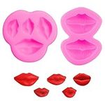 Jagowa 2PCS Silicone Lips Shape Chocolate Molds DIY Candy Lip Baking Mold Baking Toll for Chocolate Candy Jelly