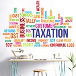 StickMe Vinyl 'Business - Taxation - Office - Motivational - Inspirational - Word Cloud - Creative - Colorful - Wall Sticker' -SM809 (Multicolour - 130cm X 70 cm ), Alphabet, Self-Adhesive