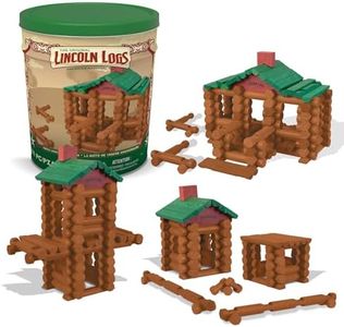 Lincoln Logs – 100th Anniversary Tin, 111 Pieces, Real Wood Logs - Ages 3+ - Best Retro Building Gift Set For Boys/Girls - Creative Construction Engineering - Preschool Education Toy