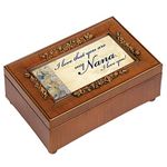 Cottage Garden Love That You are My Nana Woodgrain Embossed Rose Petite Music Box Plays Wonderful World