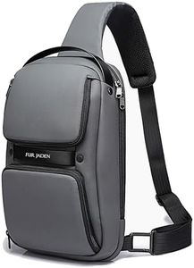 FUR JADEN Pro Series Anti - Theft Modern Crossbody Sling Bag Chest Bag For Men Boys Women Girls for Hassle-Free Travel with Tablet Compartment (Grey)