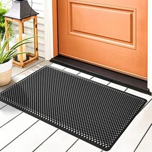 Fowooyeen Paillasson Extérieur, Silicone Tapis de Porte Anti-salissures, Résistant, Lavable & Antidérapant, pour Entrée Chambre Cuisine - 43 x 76 cm, Noir