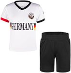 Soccer Jerseys for Kids Boys & Girls Youth Soccer Practice Jersey Outfits Toddler Football Training Shirt Uniform 2-14, White-germany, 3-4 Years