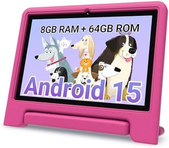 2025 Kids Tablet, 10.1 Inch Android 15 Tablet for Kids, 8+64GB Storage (1TB Expand), Octa-Core, WiFi 6, Pre-Installed Educational Apps, Parental Control, with EVA Protective Case, Eye Protection Mode