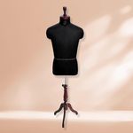 KALSUTANSHI : ® Male Dress Form Mannequin Tailor Dummy with Wooden Tripod Stand | Fabric Body for Pinning | Ideal for Boutique, Tailoring & Clothing Store Display (38) (Black)