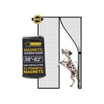 Magnetic Screen Door Mesh (2025 Model) – Fine Weave See-Through Mesh Without Ugly Vertical Lines, 52 Magnets, 2 Easy Install Kits for 2-Season Use, Pet Scratch Resistant Bug Proof,38"x82", Flux Phenom