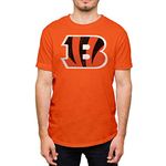 Hybrid Sports - NFL Distressed Team Logo - Officially Licensed Adult Short Sleeve Fan Tee for Men and Women, Cincinnati Bengals - Orange, XXXL