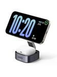 UGREEN MagFlow MagSafe Charger Compatible, 15W Wireless Charger Stand, 2-in-1 Magnetic Charging Station, Compatible with iPhone 16/15/15 Plus/15 Pro/15 Pro Max/14/13/12, AirPods 4/3/2/Pro 2