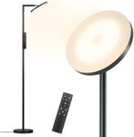 Silkycasters Floor Lamps for Living Room, 3000LM Stepless Dimmable Floor Standing Lamp 2700-6500K, Rotatable Modern Standing Light with Remote & Touch Control for Bedroom Office Reading