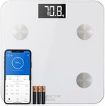Active Era® Smart Body Fat Scales - Bluetooth Digital Bathroom Scales with 15 Essential Features - High Precision Body Weight, Body Mass Index (BMI), Visceral Fat - Free Smartphone App (White)
