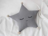 The Purple Tree Velvet Cute Star Cuddle Cushion for Kids and Babies (Grey, Pack of 1), Crib Cushion, Cuddle Cushion for Babies, Baby Cot Cushions