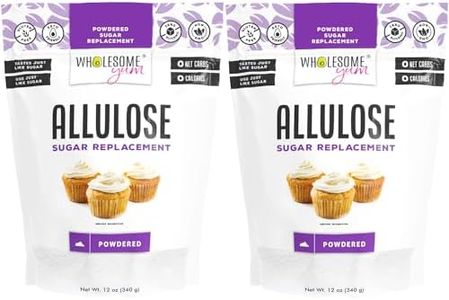 Wholesome Yum Powdered Allulose Sweetener - Natural Keto Powdered Sugar Substitute - Non GMO, Zero Carb, 0 Calorie, Sugar Free, No Aftertaste - Confectioners Sugar Replacement (12 oz, 2 Pack)