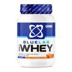 USN Blue Lab Whey Protein Powder, Salted Caramel Flavour - 908g, Premium Whey Isolate Protein Dietary Supplement, Post Workout Lean Muscle Growth BCAA Amino Acids Powder, Protein Shake Drink Mix