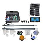 Automatic Gate Opener, DC 12V Solar Powered Gate Operator Heavy Duty Swing Opener Motor Kit(Kit11 3G Version)