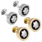 Peora Combo of Star Logo Golden & Silver Cufflinks Gift for Men