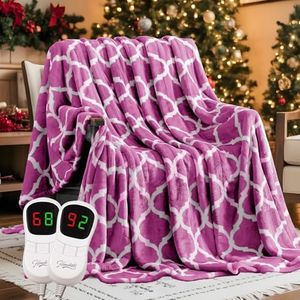 Homemate Heated Blanket Electric King Size - 100“x90“ Heating Blanket with 10 Fast Heat Levels 8 Hours Auto Off Ultra Soft Cozy Flannel Over-Heated Protection ETL Certification Keep Warming in Home
