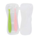 ViaGasaFamido Baby Spoons, 2PCS/Set First Stage Silicone Soft Tip Baby Spoons Training Feeding Great Gift Set with Box for Babies over 4 months old(Green and Pink)