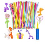 FLUBBLE BUBBLE Twisted Rainbow Balloon Kit Pack OF 100 PCS With Air Pump For Kids To Play/Celebrate Birthday/Occassion/Decoration balloon (GET 10 MULTICOLOR BALLOON FREE)