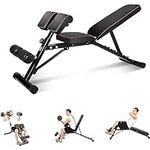 SogesGame Folding Dumbbell Bench Adjustable Weight Bench Workout Incline Decline Bench, Fitness Equipment for Full Body Exercise, Multifunctional Home Strength Training Bench