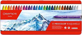 Creative Art Materials"Caran D'Ache NeoColor II" Water Soluble Wax Pastel Set, Multi-Colour, Pack of 30